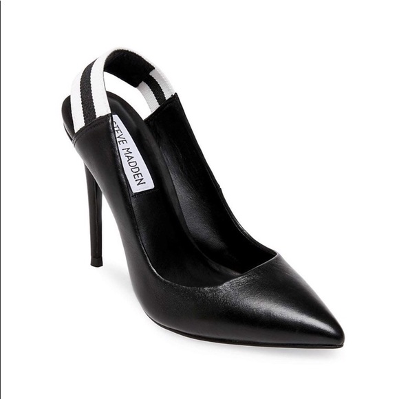 Steve Madden Shoes - Steve Madden Darby Black Leather Varsity Slingback